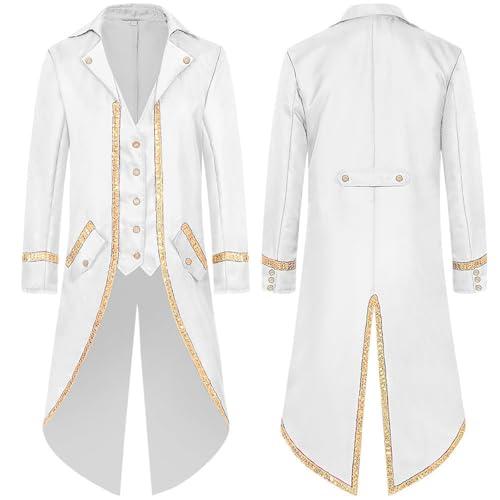 Chaqueta de esmoquin steampunk medieval para hombre y cosplay gótico de carnaval 1