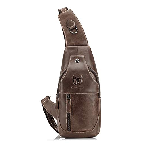 FANDARE Bolso Hombre Mochila de Cuero Autentico Bolsos de Hombro y Pecho  Bandolera