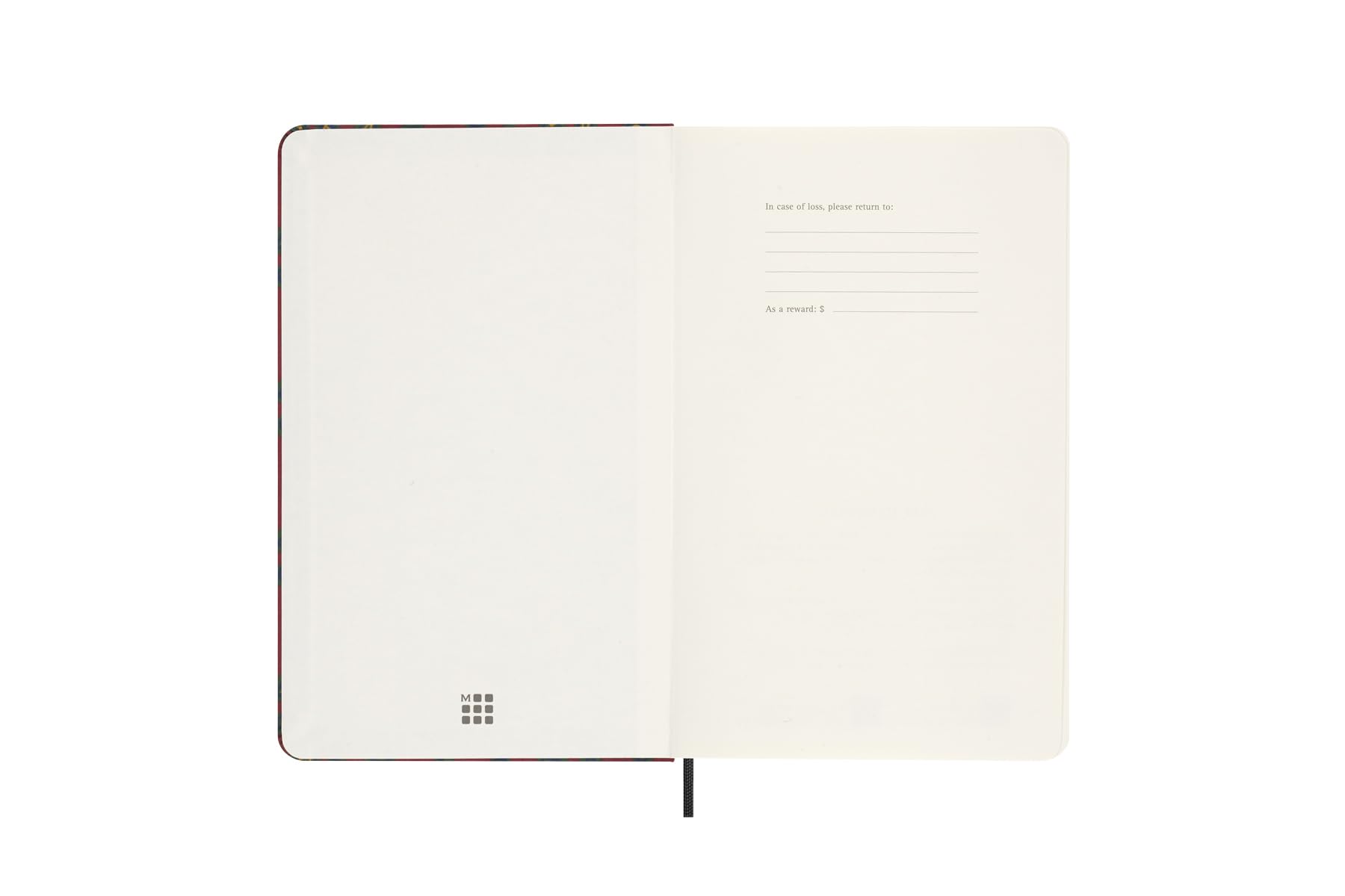 Moleskine Jedwabny notatnik, twarda okładka z włoskim jedwabiem firmy Mantero, ze stronami w linie i elastycznym zapięciem, z pudełkiem na prezent, rozmiar L 21 x 13 cm, kolor bordowy