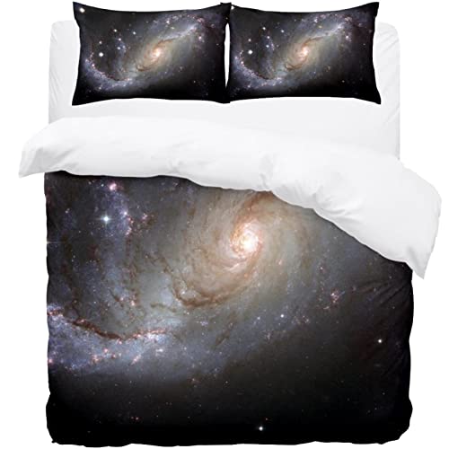 Starry Sky Night Galaxy parure de lit housse de couette 2 taies d'oreiller lit double - 2