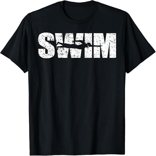 Limited Distressed Look Swimming Gift for Swimmers T Shirt Black 3XL