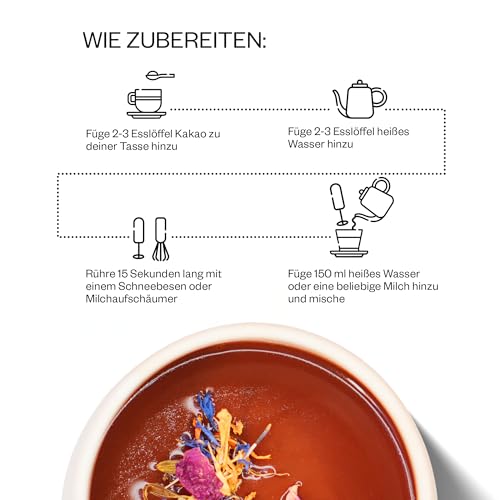 Kaicao Zeremonieller Kakao 200 g - Premium Roh & Reiner 100% Kakaopulver ohne Zucker mit Löwenmähne, Cordyceps, Ingwer und Kardamom - Hacienda Limón, Ecuador