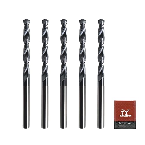 Image of 1 /8 Carbide Drill Bit : Max 700 Holes for Hardened & Stainless Steel 5pcs | Hot Working Steel, Metal, TiAlSi Coating, 135 Point Angle, For CNC & drill press,
