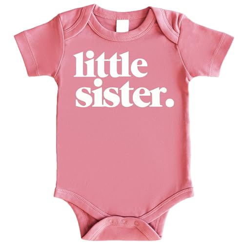 Image of Olive Loves Apple Little Sister Bodysuit for Baby Girls Sibling Outfit