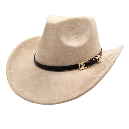 Chapeau de cowboy classique en daim avec finitions soignées et boucle de ceinture