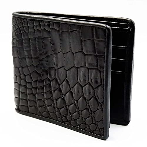 New Genuine Black Alligator Leather Skin Mens Bi-fold Wallet.2