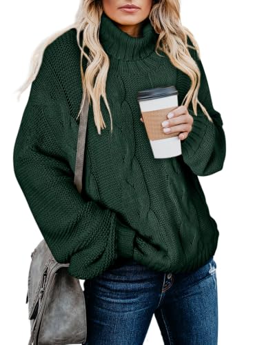 Image of Dokotoo Womens Sweaters Turtleneck Cable Knit Chunky Pullover Fall Outfits