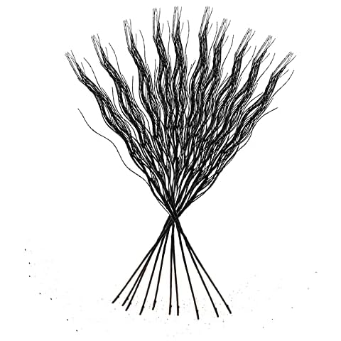 Ercheng 12 Pcs Black Glitter Ting Ting Stems,43cm Decorative Ting Ting Curly Branches,Glitter Ting Vase Filler Wedding Holiday Decoration Cover
