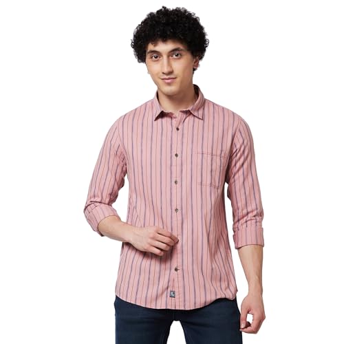 Image of Spykar Men's Regular Fit N /A Full Sleeve Striped Casual Shirts