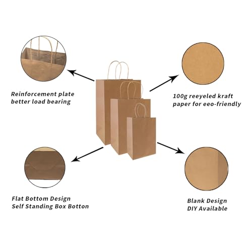 FACEBAG 90-Pack Assorted Size Kraft Paper Bags