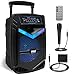 Pyle Speaker Bluetooth Portatile da 1200 Watt con Subwoofer da 38,1 cm e Tweeter da 2,54 cm, Funzione di Registrazione, Ingresso Microfono, Luci da Festa, USB/SD, Radio