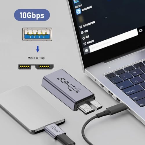 Image of Tobo 10Gbps USB A Female to USB3.0 Micro B Male External Hard Drive Adapter USB3.1 to Micro B Data Charging Converter, for External Hard SSD Drive, Digital Camera, Phone(Micro