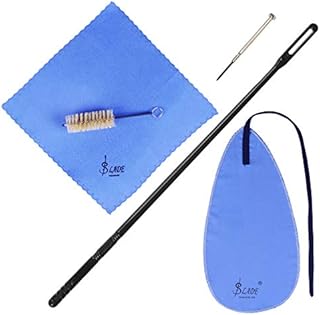 CHIFOOM 5tlg Querflöte Reinigungsset Querflöten Zubehör mit Durchzieh Wischertuch Wischerstab Mundstückbürste Schraubendreher Musikinstrument Pflege für Saxophon Flöte Klarinette