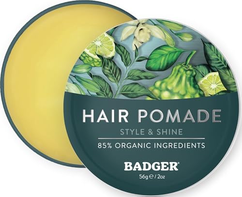 Badger Organic Hair Pomade for Men, 2 oz Tin