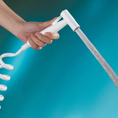 Kit de ducha de mano para inodoro blanco con soporte de pared 5