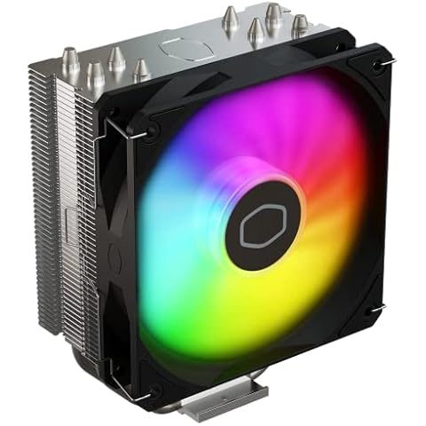 Cooler Master Hyper 212 Spectrum V3 ARGB CPU Air Cooler, 120mm PWM Fan, 4 Heat Pipes, Silver Nickel-Plated Copper, 152mm Tall, AMD Ryzen AM5|AM4, Intel LGA 1851|1700|1200 Brackets Cover