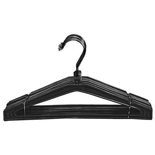 Image of LOGRO Standard Hangers for Clothes | Heavy Plastic Cloth Hanger Which Have Heavy Stainless Steel Hook Set of 12