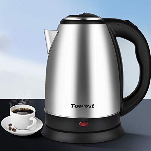 Topwit Electric Kettle Water Heater Boiler, Stainless Steel Cordless Tea Kettle 2 Liter with Fast Boil, Auto Shut-Off and Boil Dry Protection