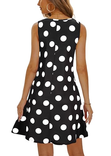 Image of Summer Dresses for Women 2026 Casual Sundresses Beach Cover Ups Sleeveless Tshirt Swing Dress with Pockets