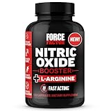 FORCE FACTOR Nitric Oxide Booster, Fast-Acting Formula with L-Arginine, Boosts Nitric Oxide Levels, Maximize Muscle Pumps, Enhance Endurance, Improve Circulation, 120 Capsules