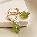Gempires Green Peridot Crystal Earrings Raw Gemstone Handmade Jewelry August Birthstone Gifts Hypoallergenic Gold Plated Dangling Hoop Earrings For Women