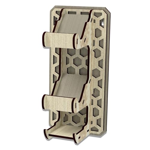Image of Wood Wall Mount Controller Stand with Headphone Holder, Gaming Desk Organiser, Gift for Gamers, Compatible with PlayStation and Xbox Controllers
