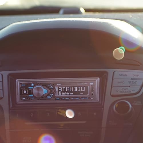 Image of Jensen MPR210 Single DIN Bluetooth Car Stereo, Hands-Free, AM /FM, USB | Bluetooth hands-free calling and streaming, push-to-talk assistant, USB playback and charging