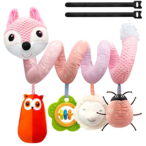 Image of MONSTIME Car Seat Toys Infant Toys 0-6 Months, Newborn Toys 0-3 Months Brain Development for Carseat Stroller Crib with Music Rattles Teether, Baby Toy for 0 3 6 9 12 Boys Girls