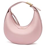 Keyli Fashionable Crossbody Shoulder Bag for Women Crescent Purse Waterproof Leather Handbags Clutch Tote Designer Bags with Adjustable Strap Pink