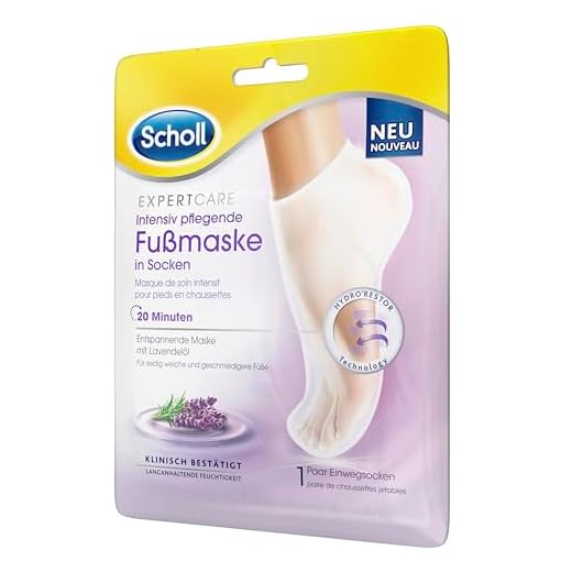 Scholl EXPERTCARE intensivt närande fotmask med lavendelolja - fuktgivande vård - 1 par engångsstrumpor