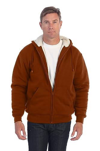 Image of Gioberti Men's Soft Heavyweight Sherpa Lined Fleece Hoodie Jacket