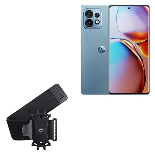 BoxWave Holster Compatible with Motorola Moto X40 - ActiveStretch Sport Armband, Adjustable Armband for Workout and Running - Jet Black