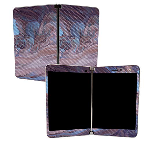 Image of MightySkins Carbon Fiber Skin for Microsoft Surface Duo - Monsoon | Protective, Durable Textured Carbon Fiber Finish | Easy to Apply, Remove, and Change Styles | Made in The USA (CF-MISURDUO-Monsoon)