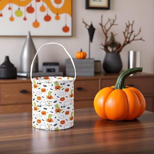 Image of Halloween Bucket for Trick or Treat Kids Halloween Pumpkin Bucket Halloween Candy Snack Baskets Pumpkin Halloween Party Decoration (Halloween Dinosaur)