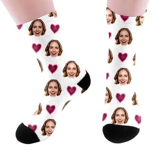 Genérico Meias personalizadas com fotos texto, meias engraçadas, presente original para o pai, presentes para homem e mulher, ideia de presente personalizada para aniversários e Natal - tamanho único