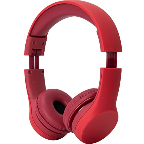 Image of Snug Play+ Kids Headphones - Volume Limited 93dB for Safe Listening - Foldable, Durable Headphones for Toddlers, Boys & Girls - Tangle-Free Cord - Ideal for Travel, School, Tablets - Red
