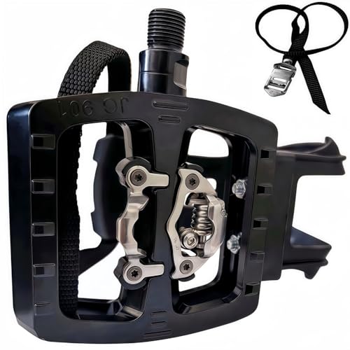 YBEKI Professional SPD/Toe Clip Spin Bike Pedals and Straps for Indoor Exercise Cycling...