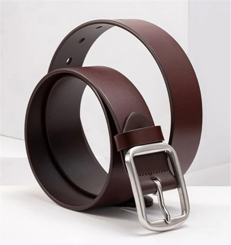 Men 3.8cm Width Leather Stainless Steel Pin Buckle Leather Belt Casual Pants Jeans Accessories3