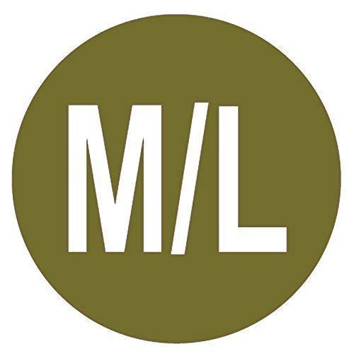 Pack of 100 Size Stickers/Sticky Labels - Suitable for Clothes/Garment Packaging (M/L - Gold)