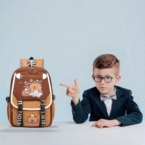 Image of Tinytot 30 Litre, Japanese Korean Style Capybara Niche College Students Light weight School bag Women's Travel Backpack