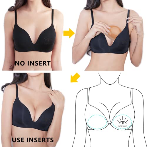 Women Extremely Lightweight Sponge Self-Adhesive Breast Enhancer Pad Insert Waterproof Chest Padding Bust Push Up Sticky Pads For C-D Cup, Skin L #TOP4