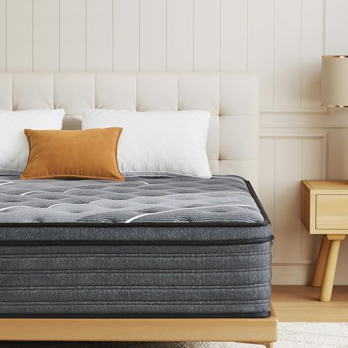 12 Inch Queen Mattress Hybrid Mattress in a Box, Memory Foam Mattress with Pocket Spring for Pressure Relief, Ergonomic Support & Motion Isolation, Medium Firm (12Inch, 152x203x30cm)