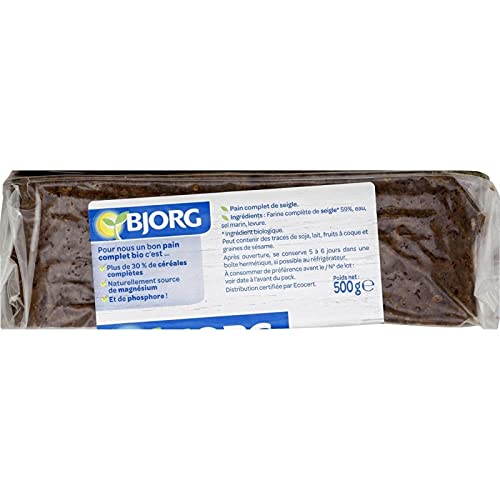 BJORG - Pain Complet Seigle 500 G - Lot De 4 - Offre Special