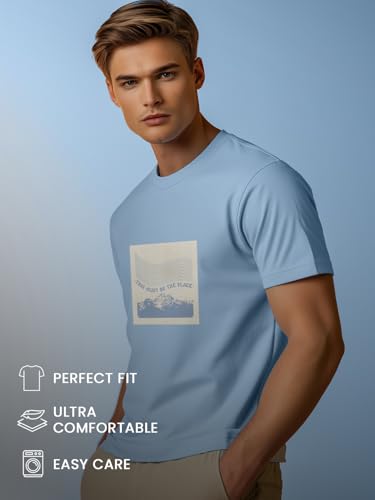 Image of Nobero 100% Cotton Tshirts for Men Combo Pack of 3 | Regular Fit | Printed | Round Neck Half Sleeve