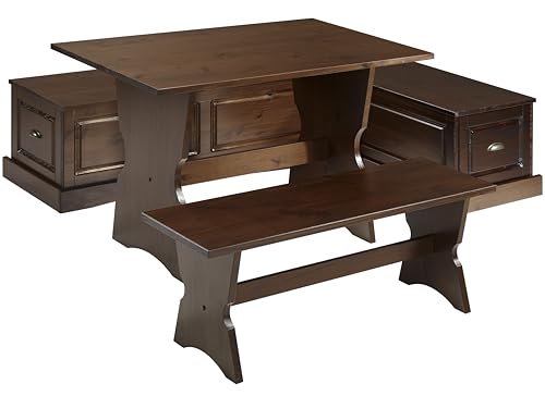 Linon Shipley Backless Nook, Walnut