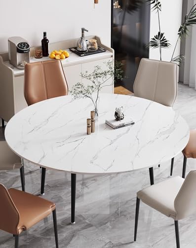 Rallonge de table ronde pliable en bois avec charnières robustes - 7
