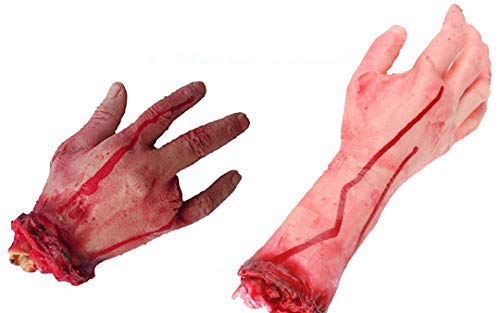 Sage Square Combo of Fake Cosmetic Bloody Arm Hand for Prank Halloween Party Props Cosplay Decorations (Set of 2) (Long Hand & Short Hand with Broken Finger) (B0875QQG5P) Amazon Price History, Amazon Price Tracker