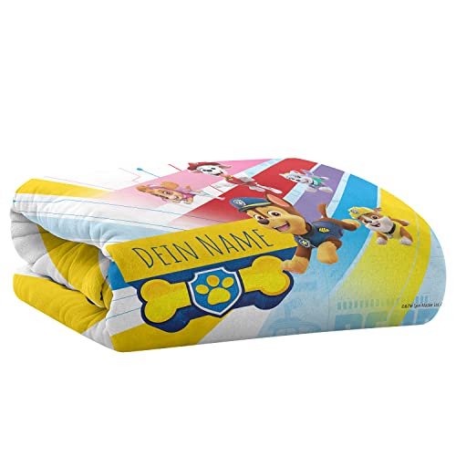PICANOVA – PAW Patrol Pups Decke mit Name 100x70cm – Personalisierte...