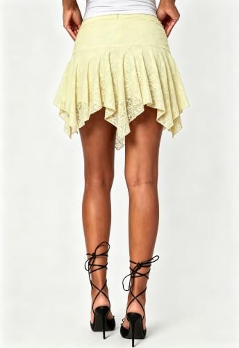 Image of Womens Y2k Ruffle Bloomer Short Lolita Layered Lace Mini Skirt