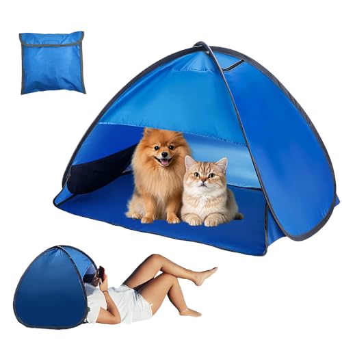 KQWVZ Pop Up Sun Shelter Pet Tent Mini Portable Dog Sun Shelter with Storage Bag Mini Personal Beach Pop Up Tent Windproof Camping Picnic Tent Pop Up Beach Tent for Kid Small Dogs Cats and Headrest